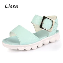 

Children Sandals Shoes For Girls Summer 2018 New Kid Lovely Solid Beach Shoes Kids Flat Sandals Baby Girls Roman Shoes