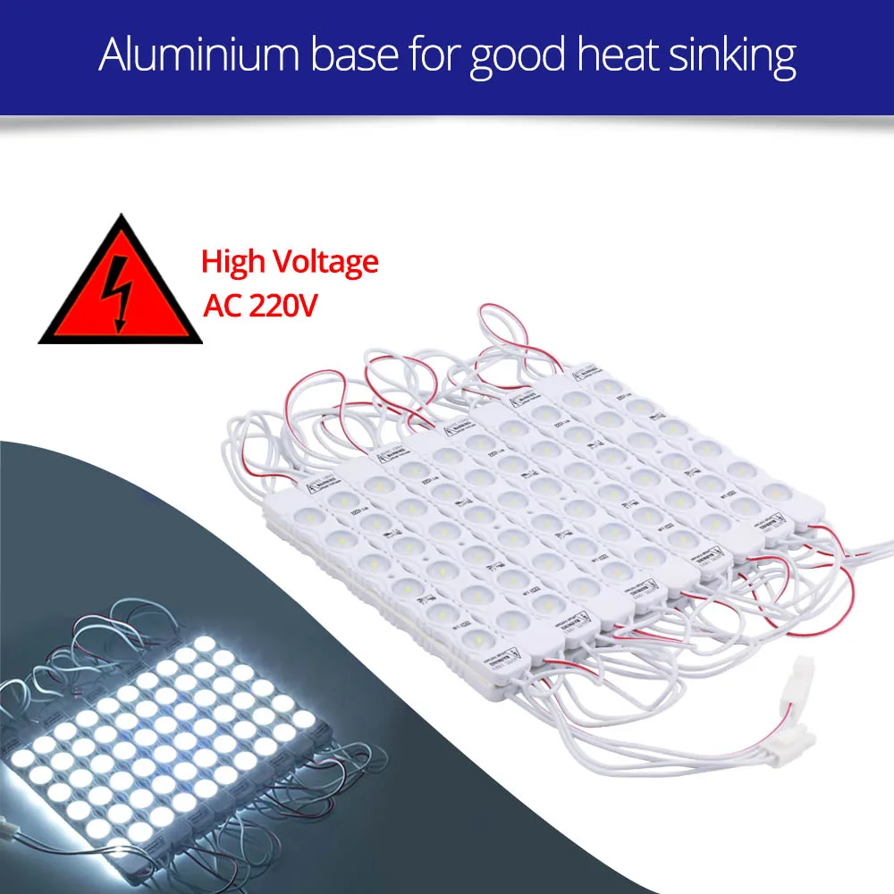 Светодиодный модуль SMD 2835 6 светодиодных линз 220 В IP65 Водонепроницаемый для DIY light