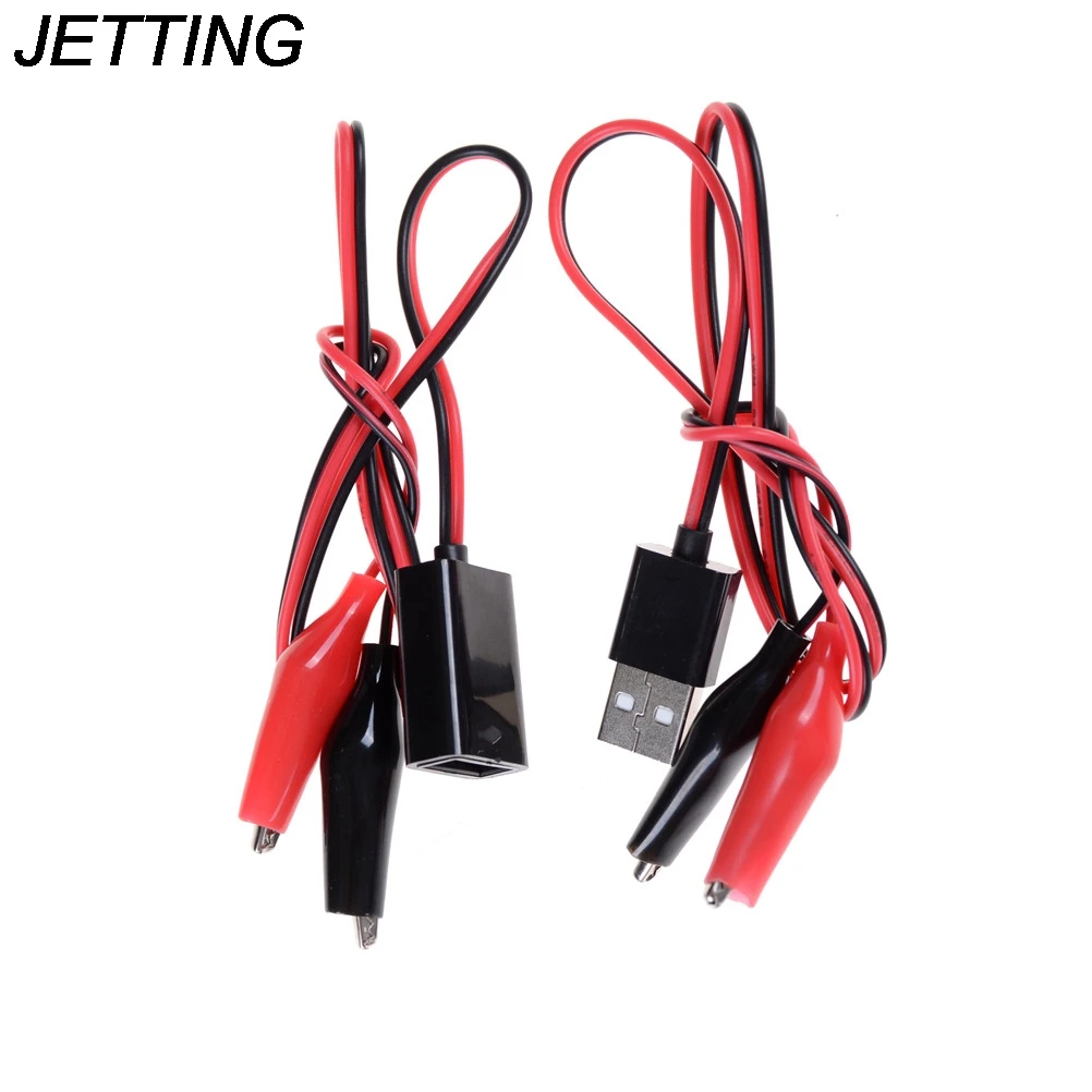 

Alligator clips USB plug line 5V power supply Tester DC Voltmeter ammeter capacity meter Crocodile Clips Wire 1set