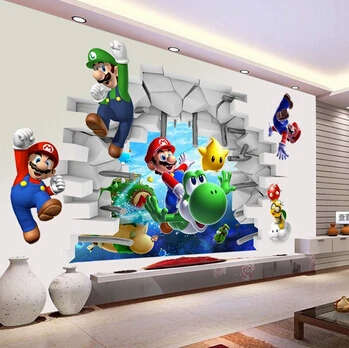 

Cartoon Super Mario Bros Wall stickers Boy Room Decoration kids Art Decal Mural Home Decor Children Nursery Decals Home Decor