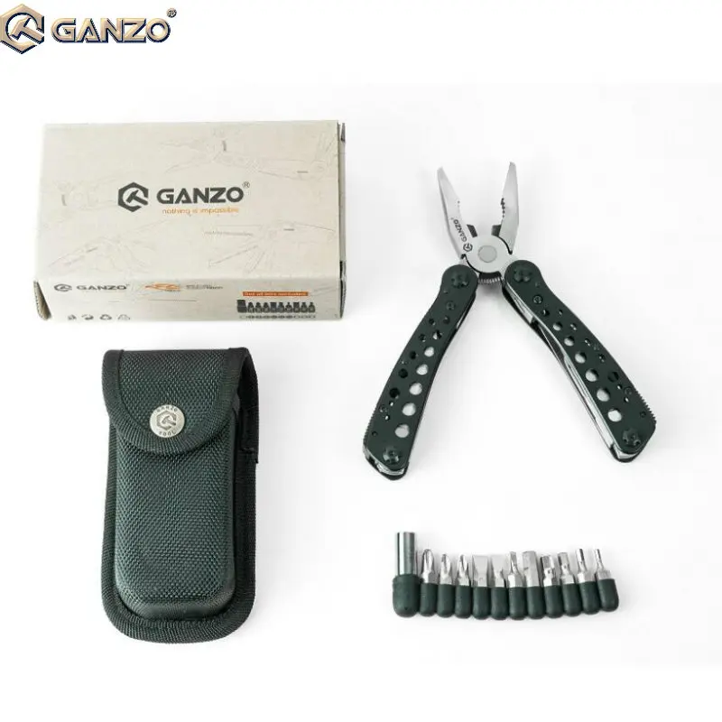 

10pcs/lot Ganzo G204 Multi Combination Pliers 24 in1 Stainless Steel Folding Knife Pliers tool combination EDC tools pliers