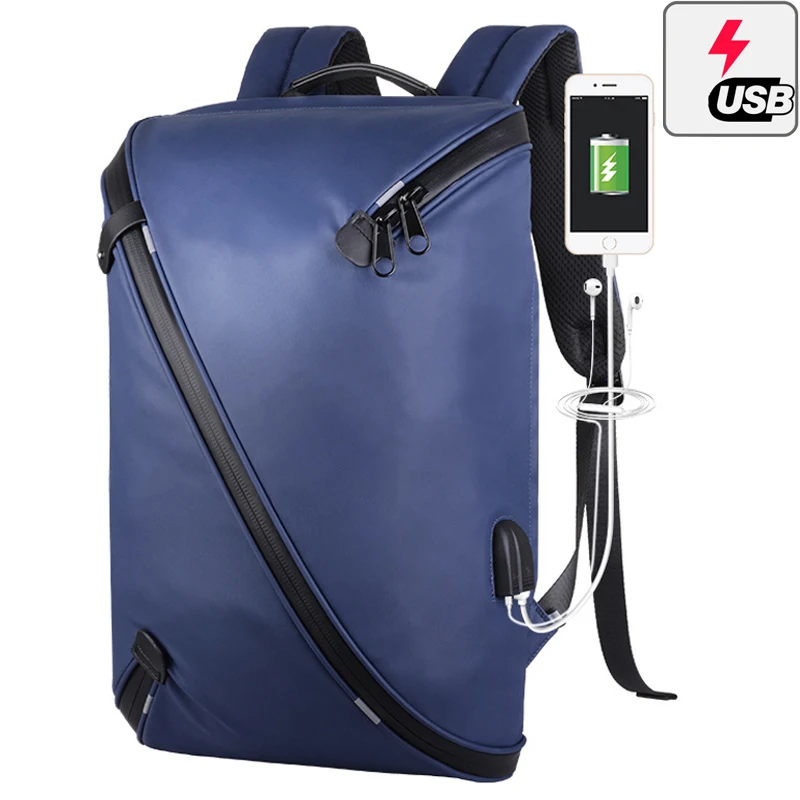 

Multifunction Luxury Business Man Backpack Waterproof Oxford Reflective Stripe USB Charge Laptop Computer Backpack for Men