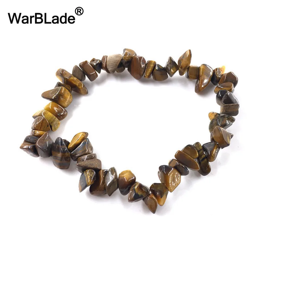WarBLade Irregular Natural Gem Stone Bracelet Stretch Chip beads Nuggets Amazon Rose Crystal Quartz Bracelets Bangles Women,bracelet jewelry