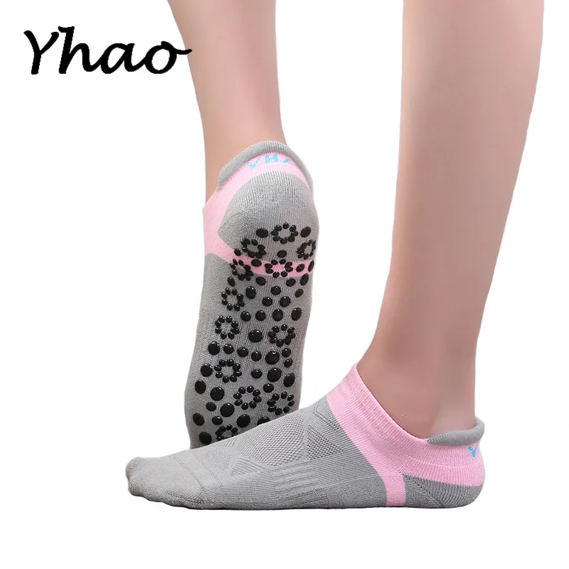 

Yhao Brand Professional Yoga Socks Seamless Toe For Women Anti-skidding Sports Fitness Pilates Good Grip Socks Pure Cotton