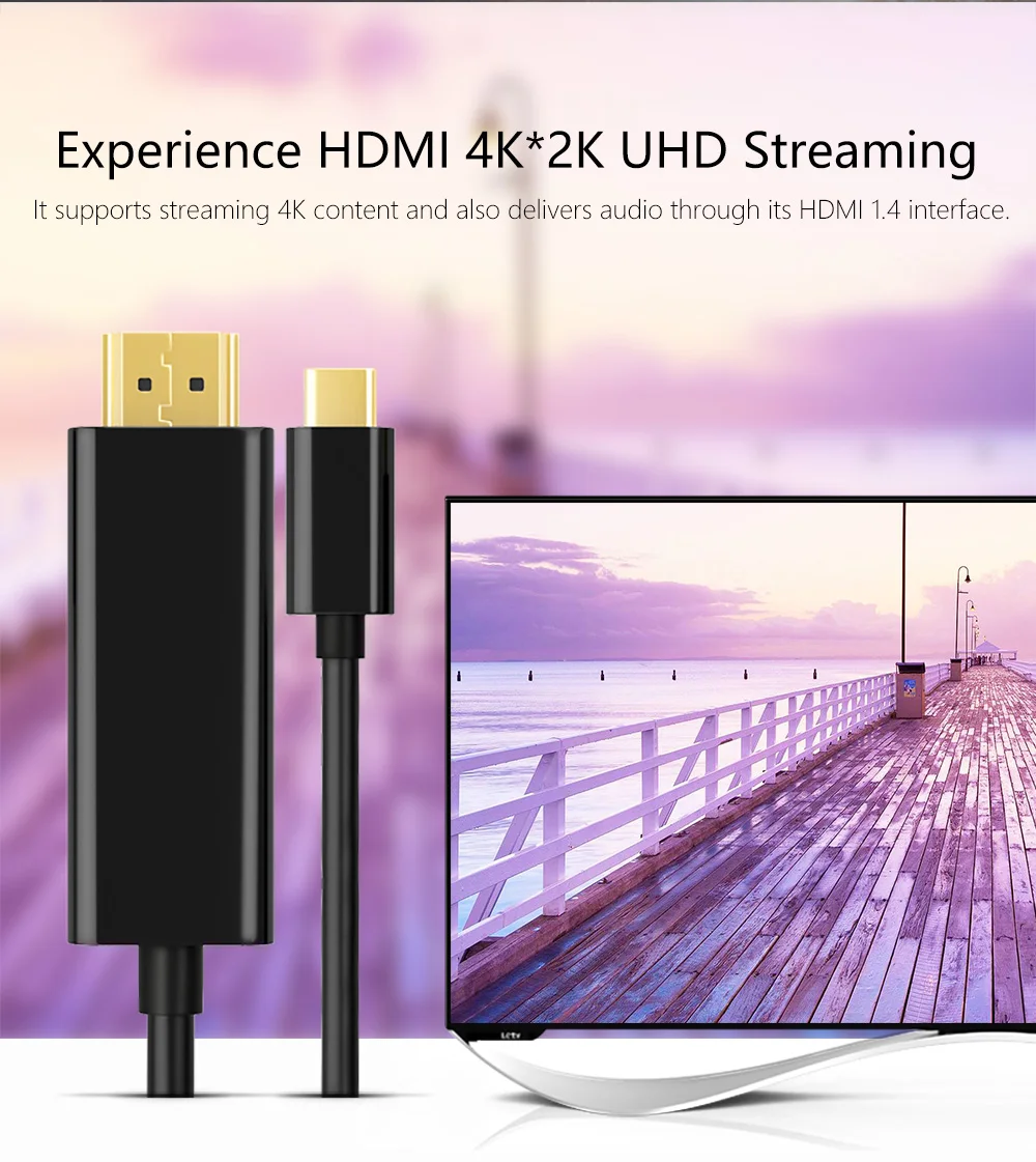 SAMZHE USB 3,1 USB C к HDMI кабель type C к HDMI конвертер 4K 30Hz UHD внешняя Видео Графика Удлинительный кабель/адаптер 1,2 m