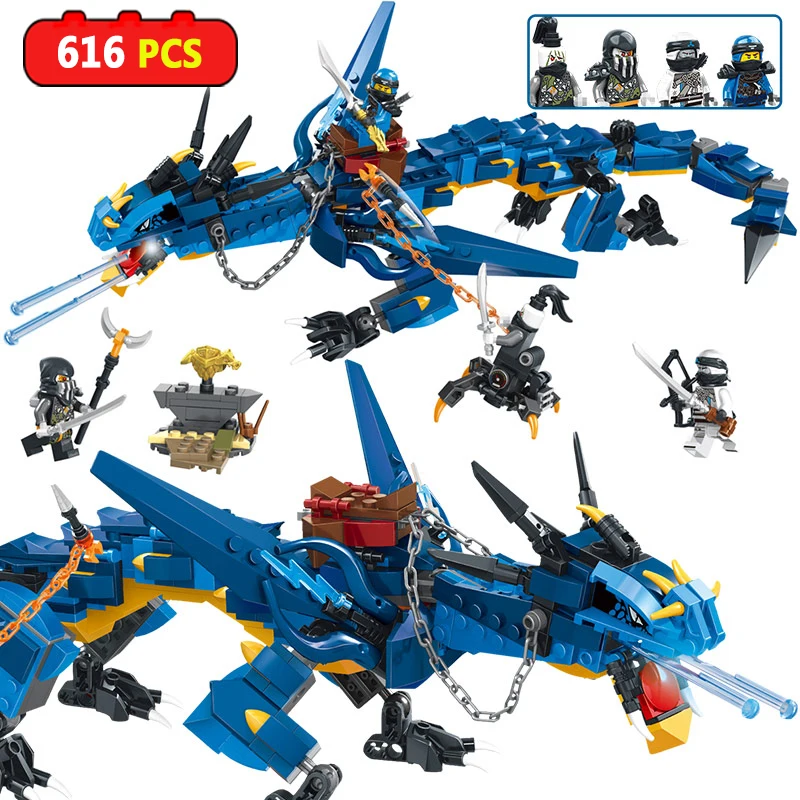 

Flying Storm Dragon Knight Building Blocks Compatible Legoing Ninjagoly Bricks Creative Figures Children Toys for Boys Friends