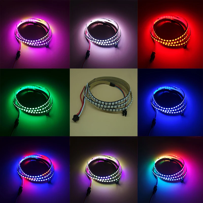 Светодиодный полоски WS2812B ws2812 IC RGB индивидуально адресуемых 5050 светодиодный s полосы светильник Водонепроницаемый диод гибкий неоновый светодиодный ленточный светильник 5V