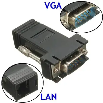 

1Pc VGA Extender male/ Female to LAN Video CAT5 CAT6 RJ45 Network Cable Adapter