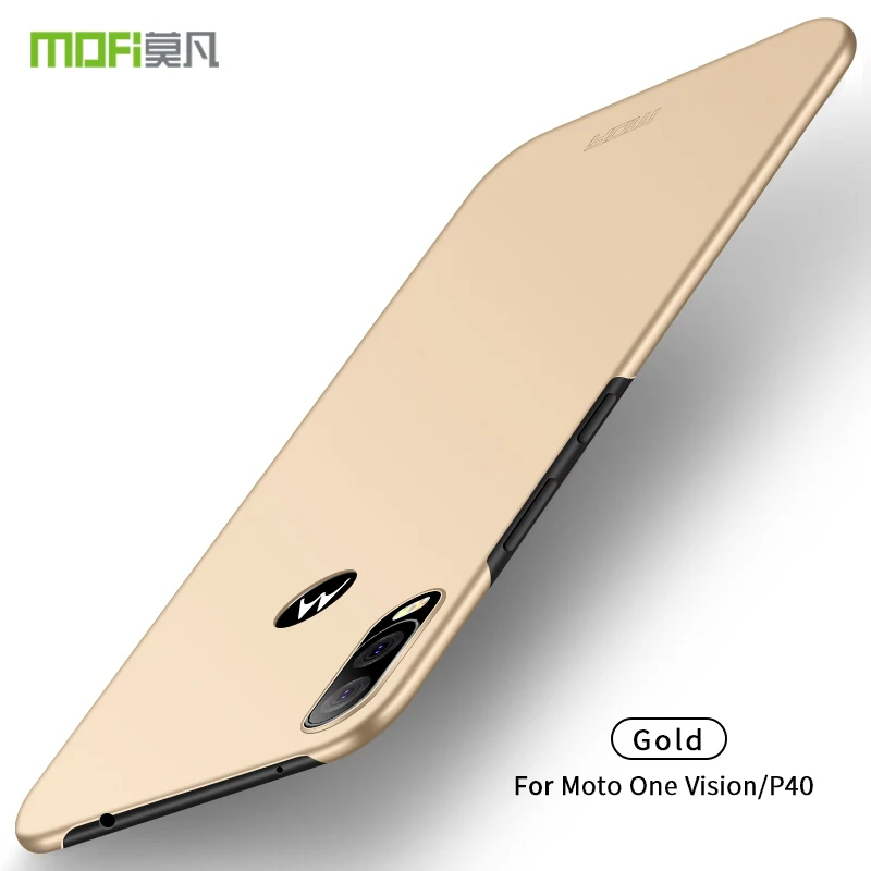 MOFi для Motorola Moto One Vision/P40 задняя крышка ПК Жесткий Fundas, чехлы для телефонов оболочка для Motorola Moto P40 - Цвет: Золотой