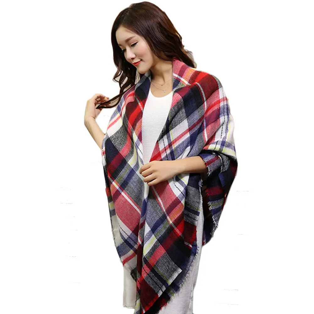 Sali 2015 142 136CM Scarf Wrap Shawl Plaid Cozy Checkered Women Blanket Oversized font b Tartan