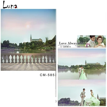 

MEHOFOTO Castle Vinyl Photography Background For Wedding Lake New Fabric Flannel Backdrop For Lover Photo Studio Props 5853