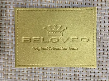 

Customized leather label /PU leather label/ garment clothes label / bags jeans embossed label /PU patch patchwork DIY Sewing