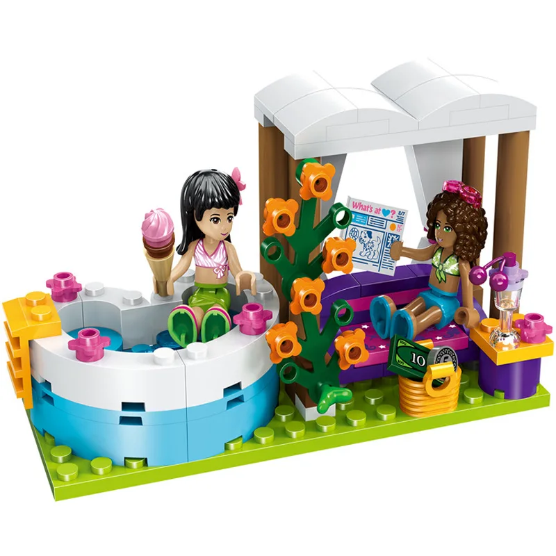 Детский конструктор летний бассейн|friends serie|block brickstoys for |