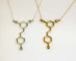 1 шт.-элемент Dopamine ожерелье химия кофеин ожерелье молекулы формула гормон молекула серотонин ожерелье s