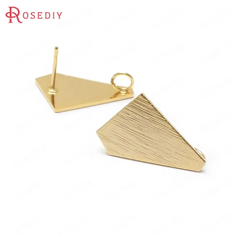 

(36043)10PCS 18x13MM 24K Gold Color Brass Geometric Shape Stud Earrings High Quality Diy Jewelry Findings Accessories