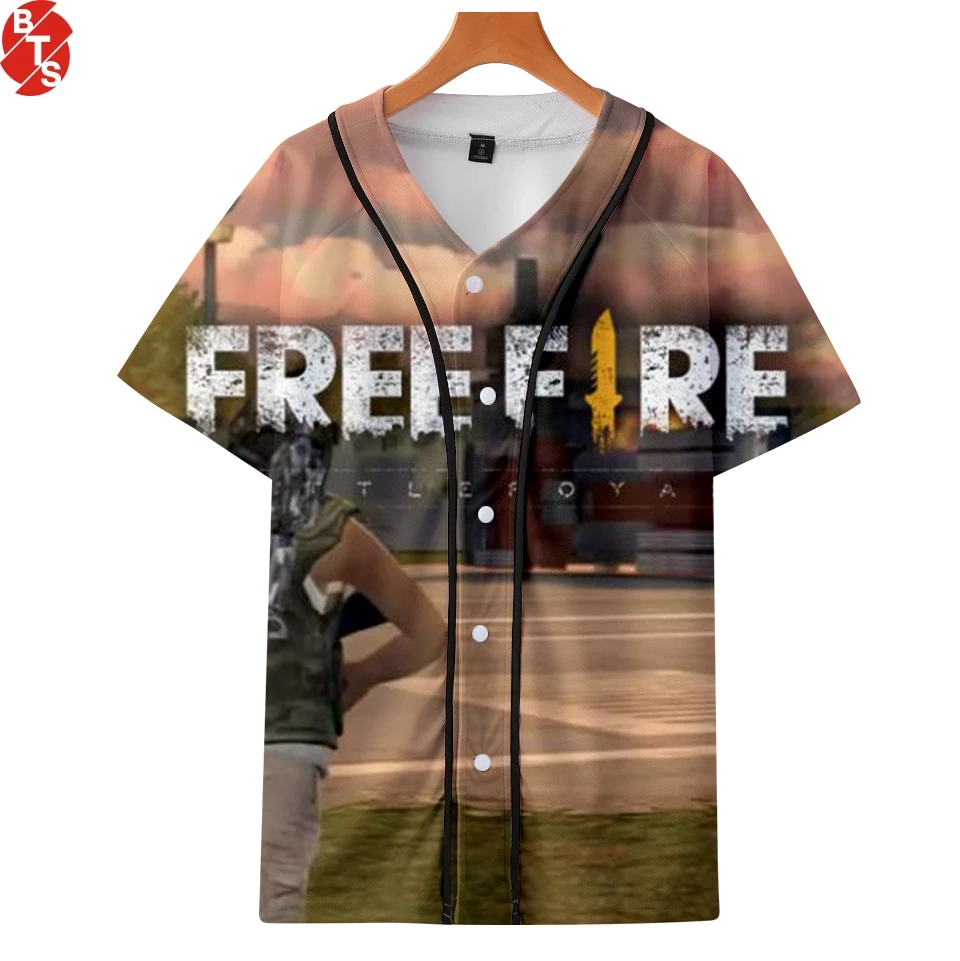 Популярная игра Free Fire 2018 с 3D принтом бейсбольные футболки для женщин/мужчин