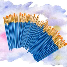 50 шт. Деревянная ручка нейлон волос мелкие детали Краски Кисти набор кистей для акрил акварель, масло, живопись