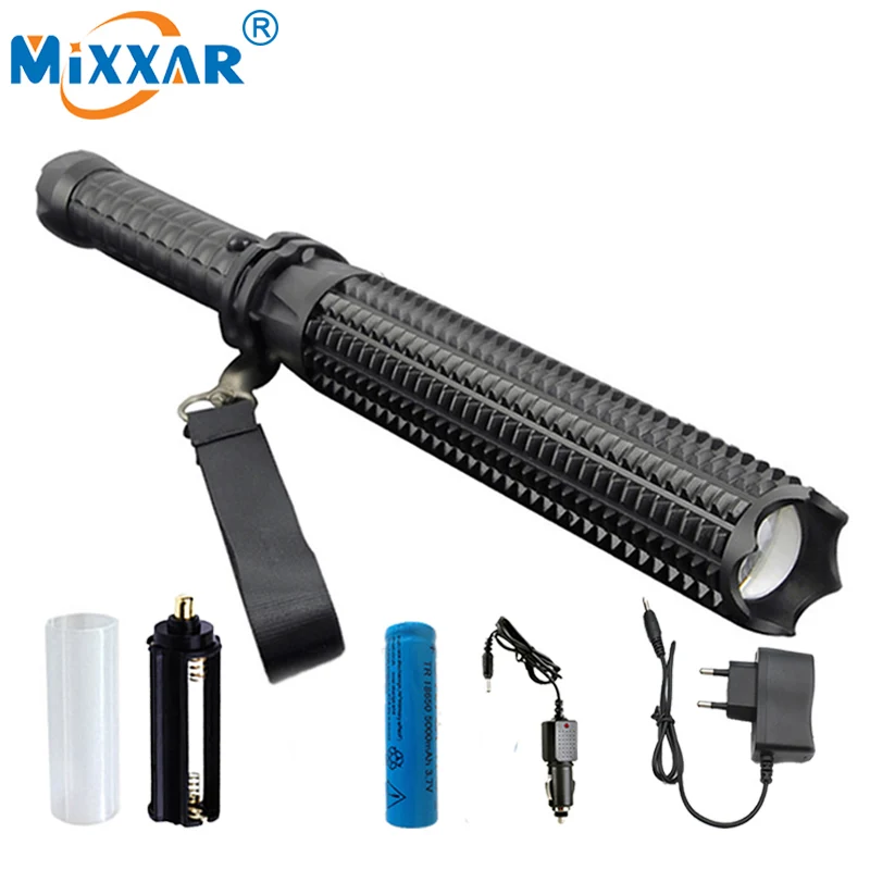 

ZK30 9000LM Powerful L2 Led Flashlights Telescopic baton Self defense Police Patrol Dropshipping LED Rechargeable Torch Lamp