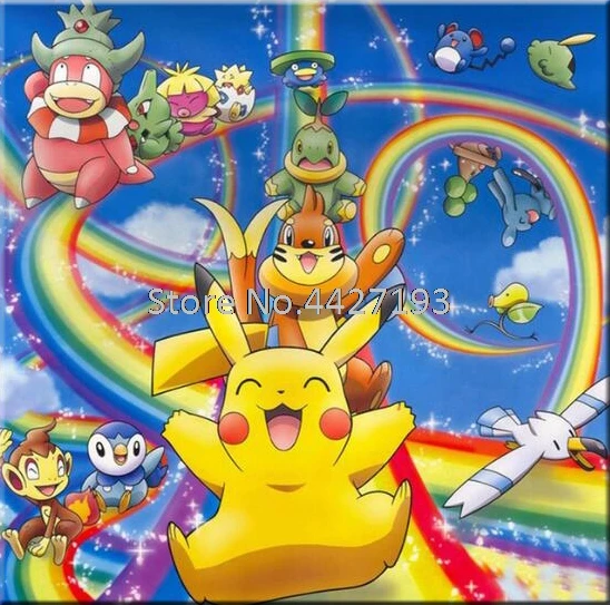 

5D DIY Diamond Painting Pikachu Cartoon Diamond Embroidery Full Square Diamond Cross Stitch Rhinestone Mosaic Home decoration
