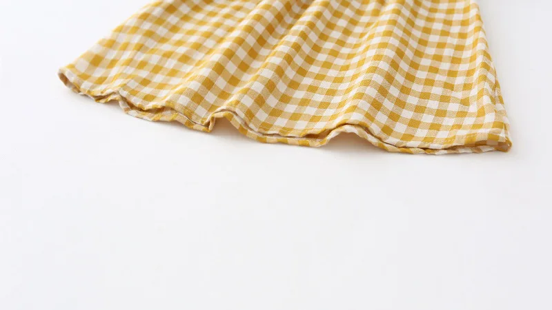 Long Sleeve Girls Dress in Girls' Dresses for Partry and Wedding Princess Dress Peter Pan Collar Yellow Plaid Baby Girls Dresses (6)