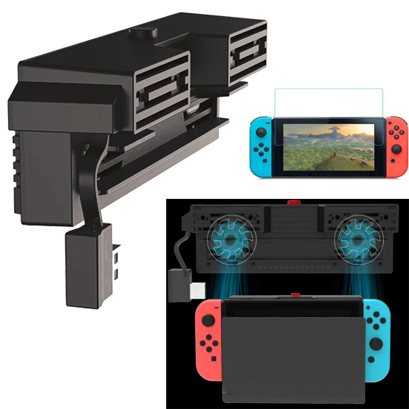 

Nintend Switch Cooling Fan External USB Power with 2 5000RPM Fans Super Turbo Temperature Cooler Fan Stand For Nintendo Switch