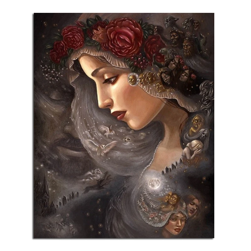 Peony Fairy 40x50cm New 100 Full Area Highlight Diamond Needlework Diy Diamond Painting Kit 3D Diamond