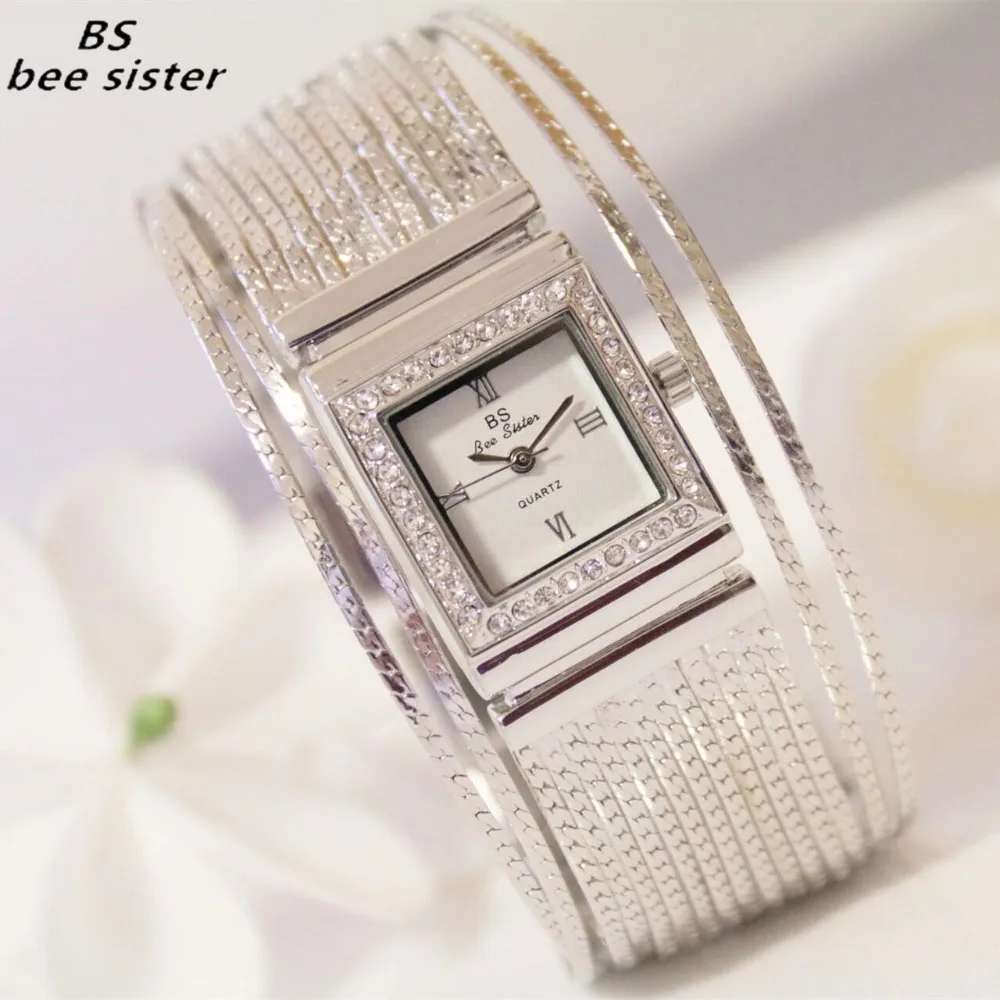 Часы наручные BS bee sister женские кварцевые брендовые роскошные квадратные с