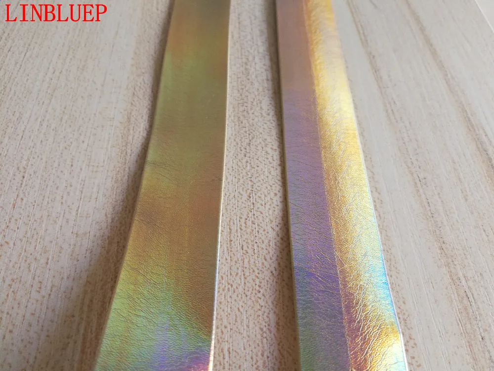 5Yards Width5mm 30mm Laser Gold Faux Leather Bias Binding Tape Belt