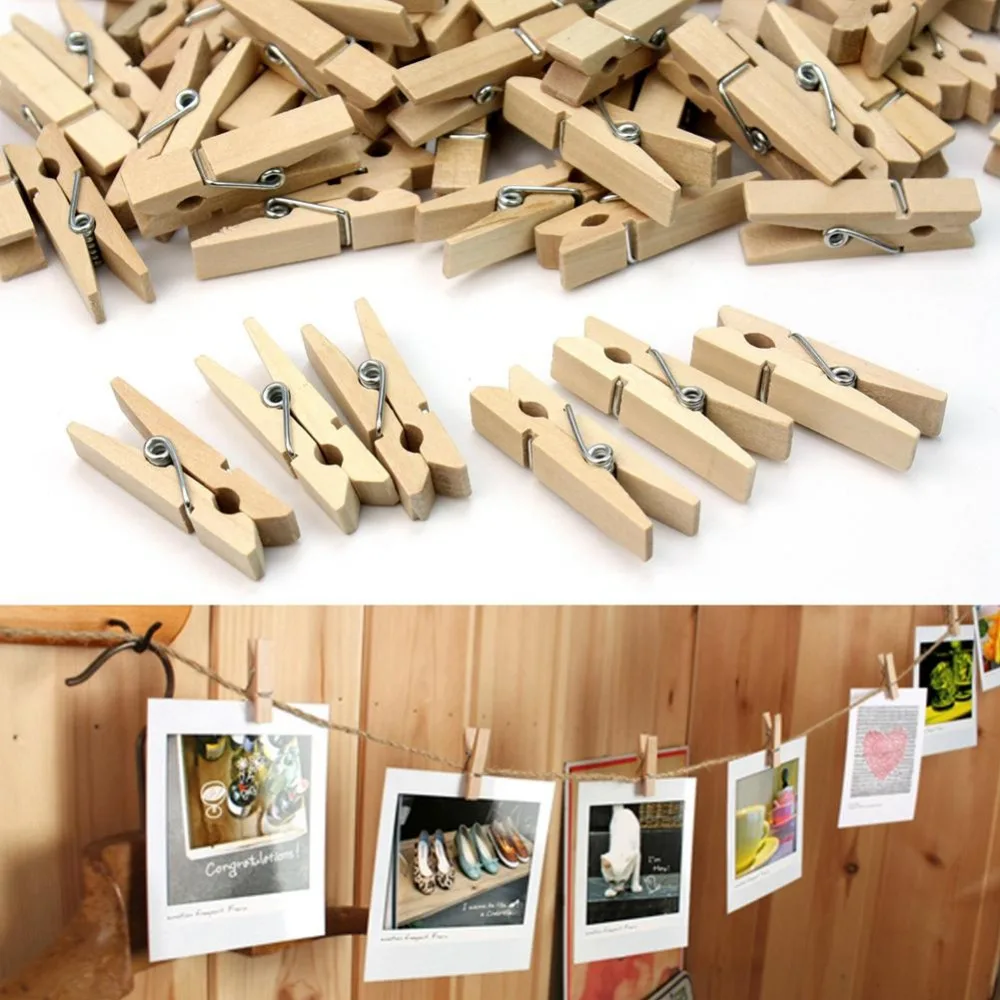 Buy 100pcs/Lot 35mm Mini Wooden Clothes Pegs Pin