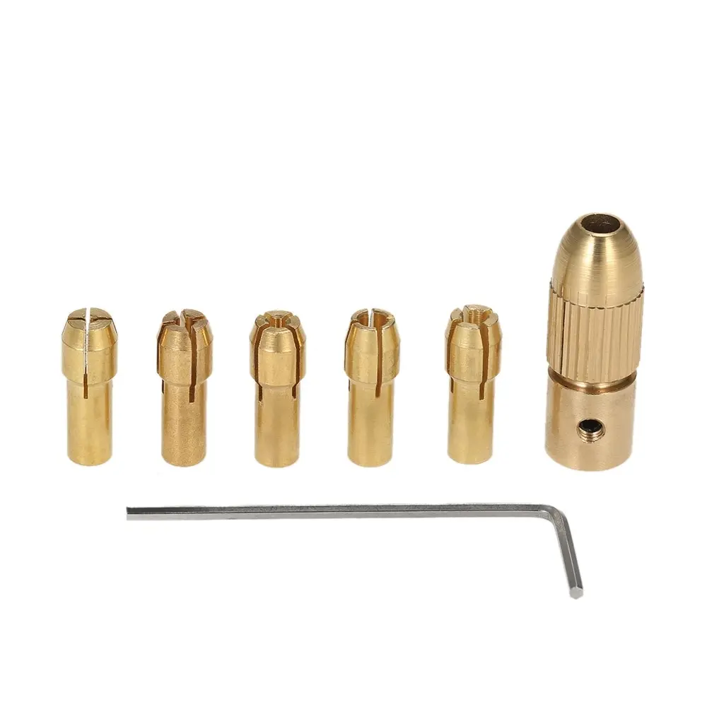power tool accessories 6pcs/set 1.0-3.0mm Electric Drill Bit Collet Micro mini Twist Drill Chuck Electric Grinder +Allen Wrench