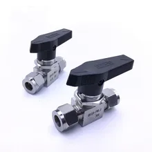 304 нержавеющая стальные шаровые клапаны 2-полосная "L" порт для лазерной трубки, наконечником; одна пара
