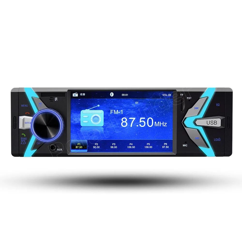 1 Din 4 дюймов авто радио USB TF FM MP4 MP5 FM радио Автомобильный плеер Bluetooth HandsFree 12 в пульт дистанционного управления два видео выхода