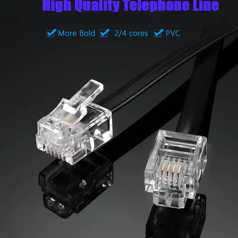Telephone Line Cord Cable Wire Connection 6P4C RJ11 DSL Modem Fax Phone