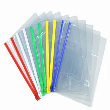 

300 pcs Size For A4/A5/A6 Transparent Plastic Colorful Zipper Paper File Folder Book Pencil Pen Case Bag File Document Bags
