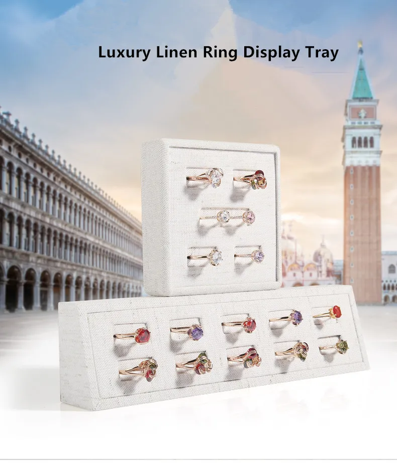 Новая мода белое белье кольцо Дисплей лоток ювелирных изделий дисплей лоток небольшой показ драгоценностей лоток
