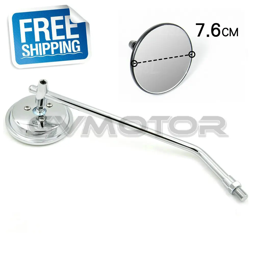

Chrome Vintage Cafe Racer 3" Motorcycle Rearview Mirror For Suzuki Kawasaki Honda Yamaha Harley Made in TAIWAN Free Shipping