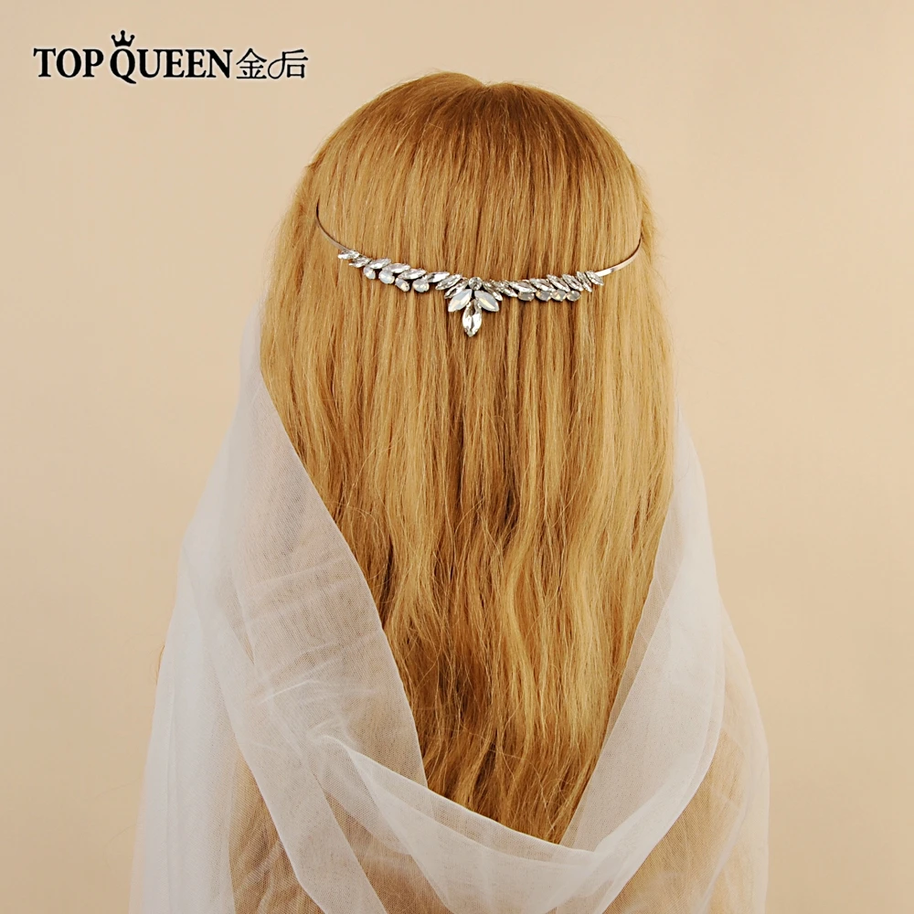 TOPQUEEN HP164 ручной работы со стразами свадебная корона тиара серебро для невесты банданы мужчин свадебные аксессуары волос быстрая доставка