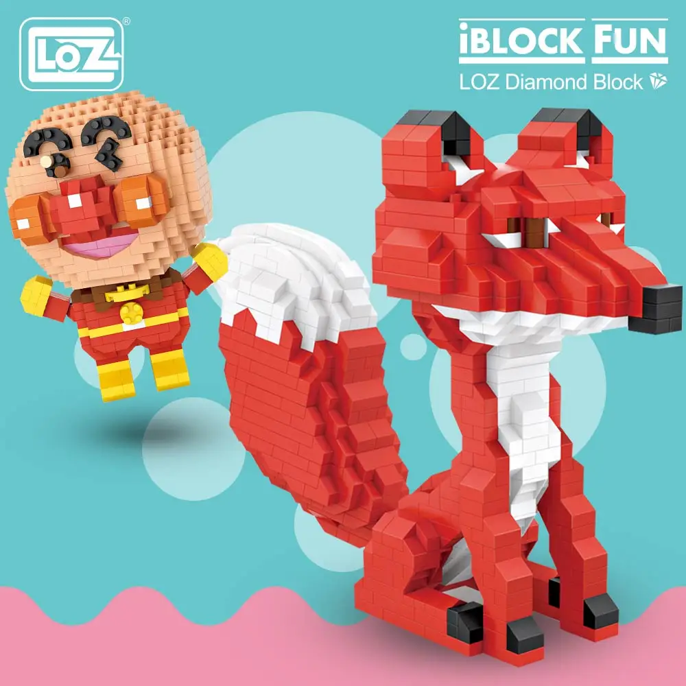

LOZ Micro Blocks Diamond Bricks Anpanman Red Fox Cartoon Character Anime Action Figures DIY Assembly Toys Model Model