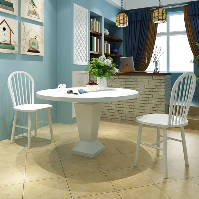 IKayaa Dos sillas de comedor Sillas blancas de madera Para Muebles ... IKayaa Dos sillas de comedor Sillas blancas de madera Para Muebles ...