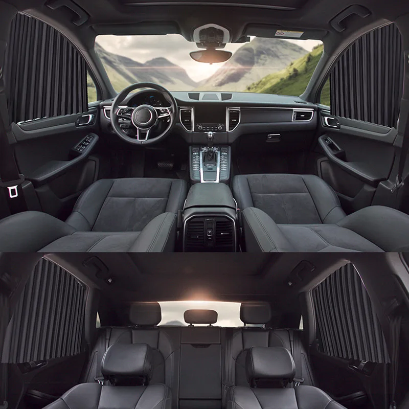 

Hot 1 Pair Car Magnetic Sunshade Full UV Protection Curtain Sun Block Privacy Protector Shades BX*