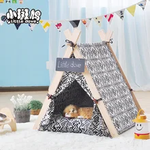 Хлопок холст вигвама играть палатки собака/Cat играть дома ПЭТ dollroom с коврик