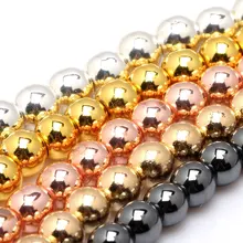 AAA Round Beads Natural Hematite Stone 4mm 95pcs/6mm 65pcs Gold/Rose Gold/KC Gold/Rhodium/Hematite DIY Jewelry Making Olingart AAA Round Beads Natural Hematite Stone 4mm 95pcs/6mm 65pcs Gold/Rose Gold/KC Gold/Rhodium/Hematite DIY Jewelry Making Olingart