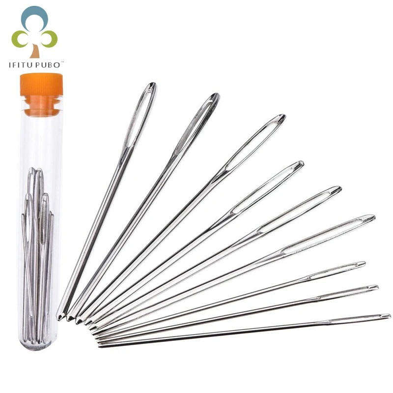 9pcs/Set Large Eye Needles Leather Sewing Needles Stainless Steel