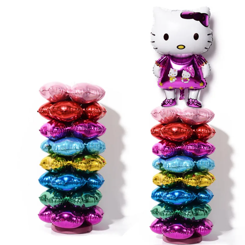 DH_four-wheeled leaf heart ballon column -multi color