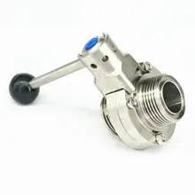 1-1/" 32 мм 304 нержавеющая сталь санитарный t-тип фитинг соединение бабочка клапан варить пиво молочный продукт