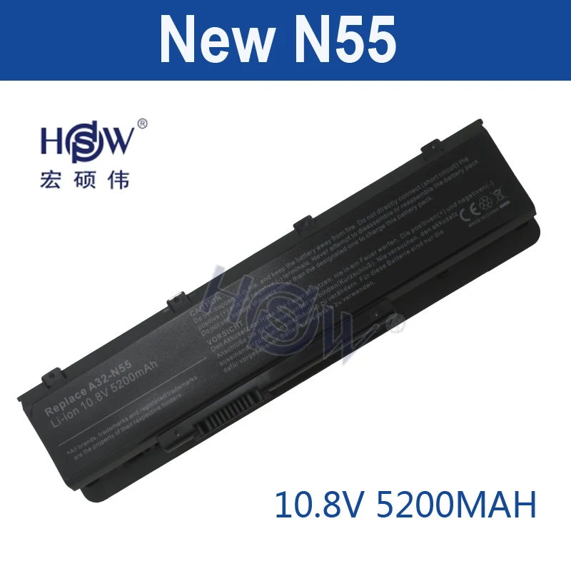 

5200mAh LAPTOP NEW Battery A32-N55 07G016 HY1875 for ASUS N45 N45E N45S N45F N55 N55E N55S N55SF N75 N75E N75S N75SF