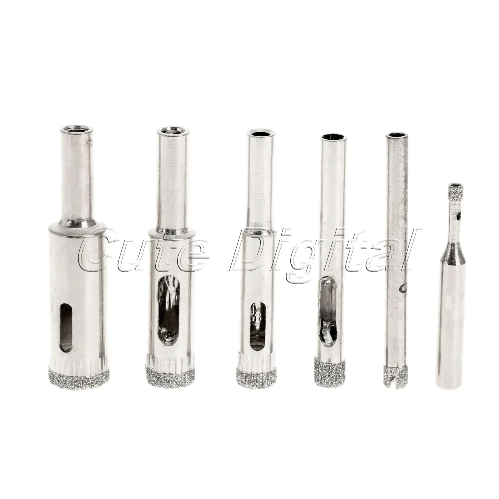 5pcs 3mm-12mm Diamond Coated Core Drill Bits Glass Tile Granite Marble Ceramics Hole Saw Metal Opener Cutter Bits Drilling Tools