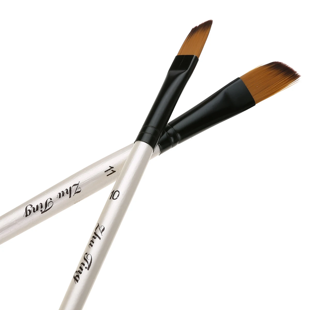 12PCS Artist Paint Brushes Set Acrylic Oil Watercolor Painting Oblate/Oblique Nylon Hair Brush Wood Handle School Art Supplies
