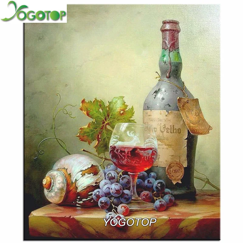 

YOGOTOP 5D Diamond Embroidery Fruit wine DIY Diamond Painting Cross Stitch Square Drill Needlework Mosaic Decor Paintings VS425