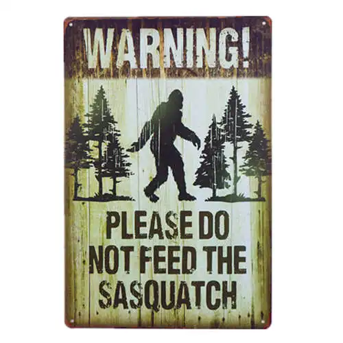 Предупреждение зомби Sasquatch оловянный Металл дощечка с надписью бар винтажный Ретро Настенный декор плакат домашний Настенный декор